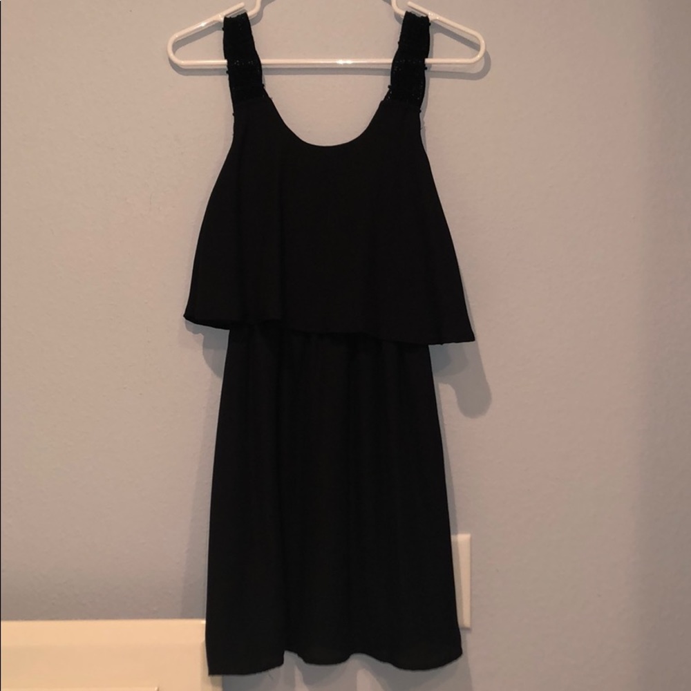 Black dress with lace straps